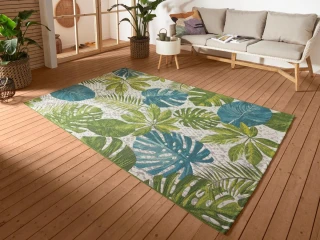 Hanse Home kusový koberec Flair 105617 Tropical Leaves Turqouise Green