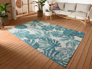 Hanse Home kusový koberec Flair 105618 Tropical Leaves Turqouise