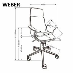 WEBER fotel gabinetowy orzechowy / czarny (1p=1szt)