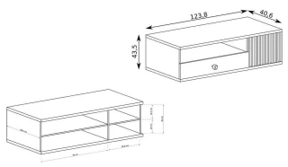 Televizní stolek 1D1S BARBUS dub artisan/černá