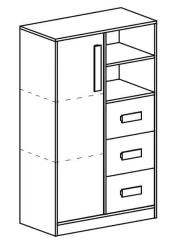 Komoda se zásuvkami GULLIWER 5 bílá/šedá lesk