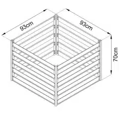 Kompostér plechový 560L 93x93x70cm