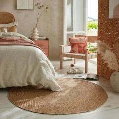 Flair Rugs kusový koberec Capri Jute Natural/Coral kruh