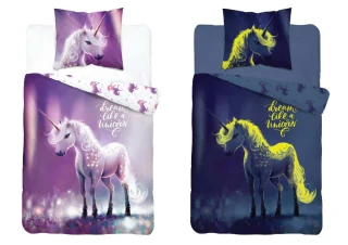 Dětské svítící povlečení Unicorn dreams 140x200 cm PODE1403