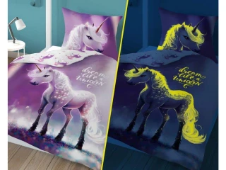 Dětské svítící povlečení Unicorn dreams 140x200 cm PODE1403