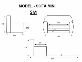 Dětská rozkládací mini pohovka - požárníci DPFI0199