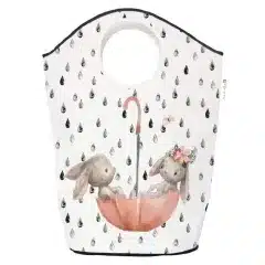 Koš na prádlo a hračky Forest School-Bunnies in the Rain (80l)