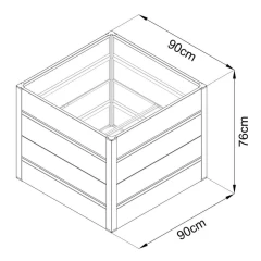 vyvýšený záhon plechový PREMIUM 90x90x76cm