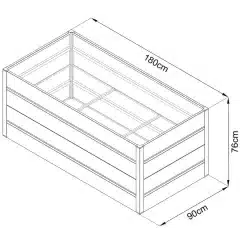 vyvýšený záhon plechový PREMIUM 180x90x76cm