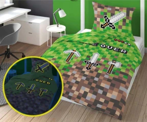 Dětské svítící povlečení Minecraft Game over PODE1587