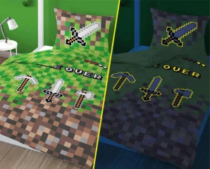 Dětské svítící povlečení Minecraft Game over PODE1587