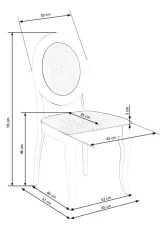 BAROCK krzesło biały / popielaty (1p=2szt)