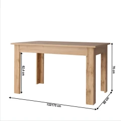 Rozkladací stôl, dub wotan, 132-175x80 cm, MORATIZ