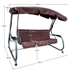 Zahradní houpačka, hnědá/tmavě šedá, EILANA