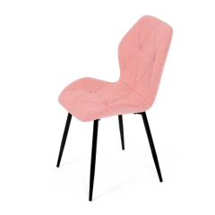 Židle jídelní, růžová látka, černé kovové nohy CT-285 PINK2