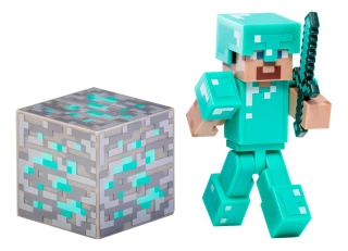 Figurka Minecraft Diamantový Steve s příslušenstvím FIBH1693