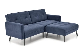 CORNELIUS sofa rozkładana z funkcją narożnika niebieska (1p=1szt)