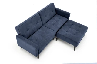 CORNELIUS sofa rozkładana z funkcją narożnika niebieska (1p=1szt)