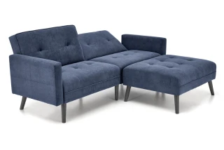 CORNELIUS sofa rozkładana z funkcją narożnika niebieska (1p=1szt)