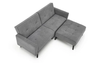 CORNELIUS sofa rozkładana z funkcją narożnika popiel (1p=1szt)