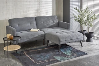 CORNELIUS sofa rozkładana z funkcją narożnika popiel (1p=1szt)