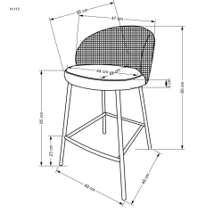 H113 hoker czarny / biały (2p=2szt)