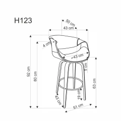 H123 hoker czarny / orzechowy (1p=1szt)