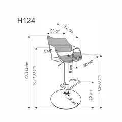 H124 hoker czarny / orzechowy (1p=1szt)