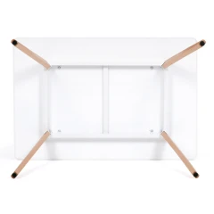 Jídelní stůl 120x80x74 cm, MDF, bílý matný lak, masiv buk DT-313 WT