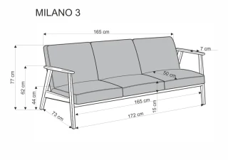 Trojsedák MILANO 3S - modrý č.7