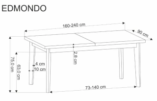 Rozkládací stůl EDMONDO - přírodní č.13