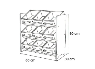 Organizer na hračky s barevnými boxy UBKE0414