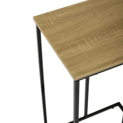 Odkládací stůl, MDF deska, dekor divoký dub, černý kov CT-G1040 OAK