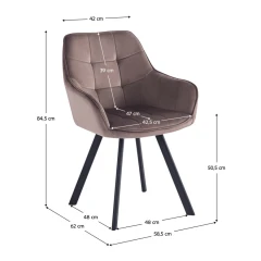 Designové křeslo, šedohnědá Velvet/černá, PETIN