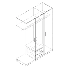 Skříň ESO 3dveřová 61530 ořech/bílá