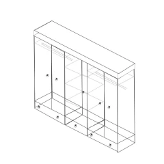 Skříň 5dveřová CORONA vosk 162819