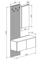 Předsíňová sestava PATRAS barva dub artisan/bílá/černá