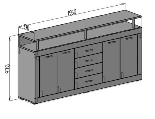 Komoda 4D4S PRETORIA artisan/šedá