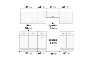 Kuchyň JUNONA TAFLA 230 cm, bílá č.4