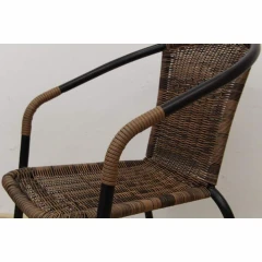 Židle DOREN - hnědý ratan / černé nohy č.5