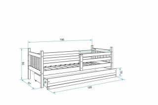 Postel Carlo 80x190 grafit