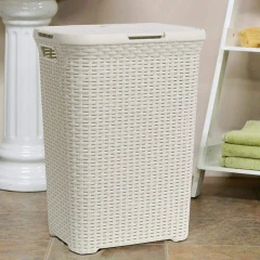 Koš na prádlo STYLE RATTAN 60L - krémový