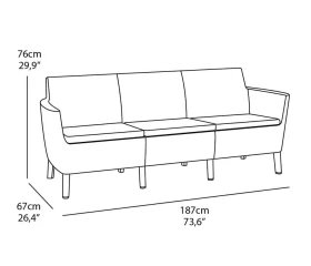 Set SALEMO 3 seater - grafit