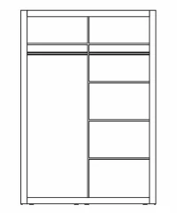 Šatní skříň 06 ARTI 120 bílá zrcadlo