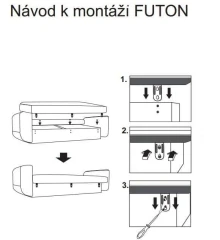 Rozkl. pohovka VERONA 11 hnědá s potiskem