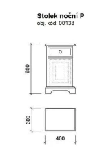 Dřevěný noční stolek 00133 (pravý) č.3