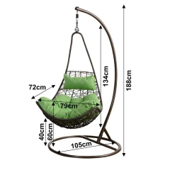 Závěsné křeslo KALEA - hnědá/zelená č.3