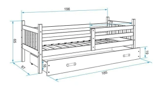 Postel Carlo 80x190 bílá/zelená