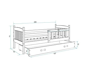 Postel Kuba 90x200 - bílá č.3