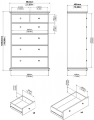 Komoda Provence 718 grey MAT